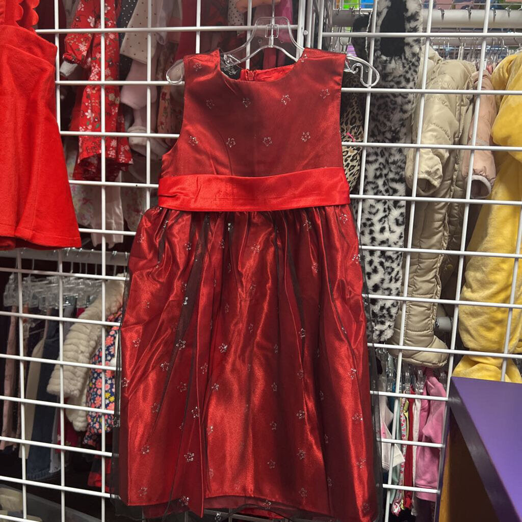 Red sparkle overlay dress
